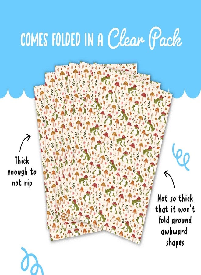 CENTRAL 23 Funny Wrapping Paper - Frogs, Mushrooms, Fun - 6 Sheets of Giftwrap for All Ages Family Friends - All Occasion Birthday - Comes With Stickers - Image 4